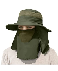 Piscifun Men's Outdoor Sun Hat Wide Brim Upf 50+ Face Neck Flap Fishing Hiking Gardening