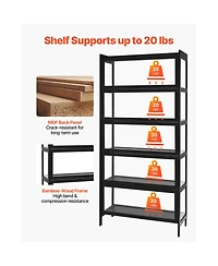 Sugift 68 Inch Tall 5-Tier Curio Display Cabinet with Acrylic Doors Wooden Frame Bookshelf
