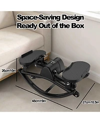 ECHTPeak Lateral Rocking Fitness Stepper, with Resistance Bands and Anti-Slip Mat and Lcd Monitor, Aerobic Workout Machine Fitness Equipment
