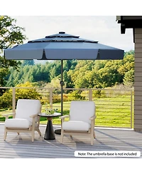 Gouun 10-Foot Solar Led Patio Umbrella with 3-Tier Vented Top