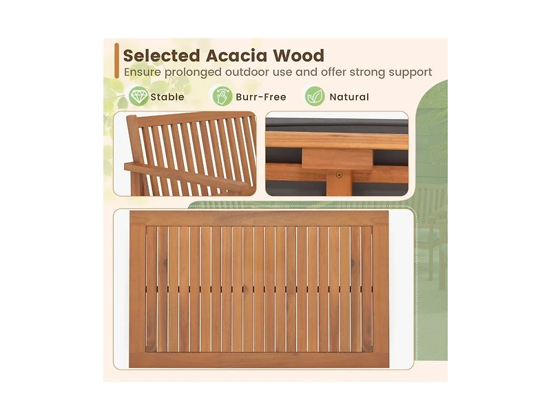Boyel Living 4 Piece Patio Wood Furniture Set Acacia Wood Sofa Set with Loveseat