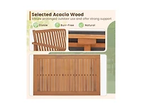 Boyel Living 4 Piece Patio Wood Furniture Set Acacia Wood Sofa Set with Loveseat