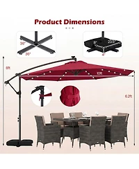 Gouun 10-Foot Solar Led Offset Cantilever Patio Umbrella