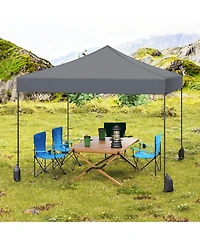 Gouun 9.5 x 9.5 ft Pop-Up Canopy Tent with Adjustable Heights and Wheeled Bag