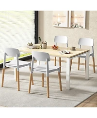 Gouun Set of 4 Modern Dining Side Chairs with Beech Wood Legs
