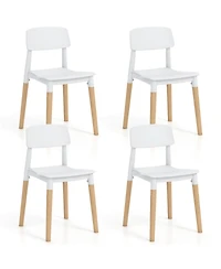 Gouun Set of 4 Modern Dining Side Chairs with Beech Wood Legs