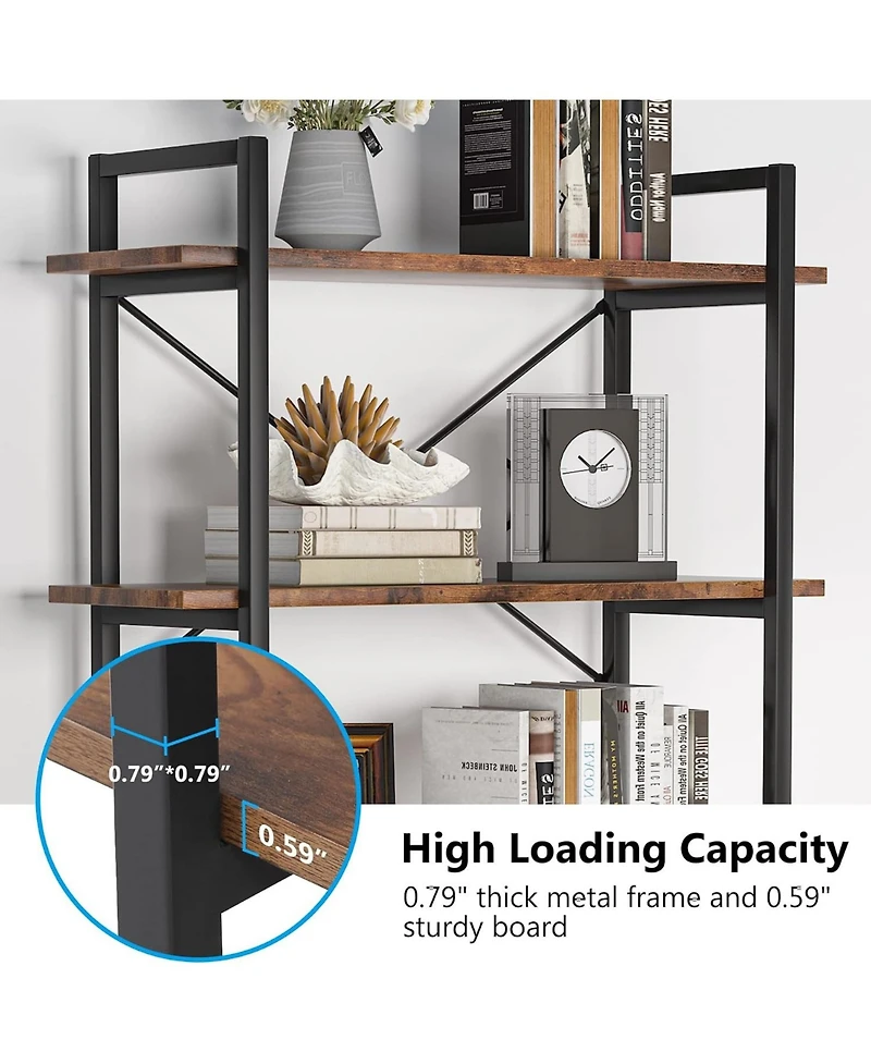Tribesigns 5-Tier Industrial Bookshelf with Metal Frame
