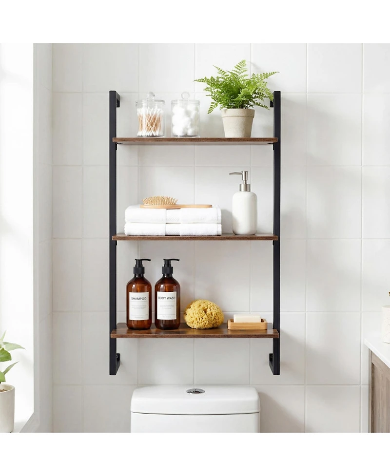 Sugift 3-Tier Floating Modern Kitchen Shelf for Living Room Home Office and Bathroom