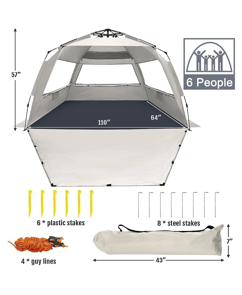 Aofar Pop Up Beach Tent Sun Shade Shelter Uv Protection
