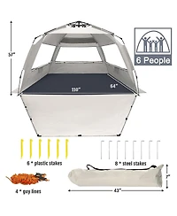 Aofar Pop Up Beach Tent Sun Shade Shelter Uv Protection