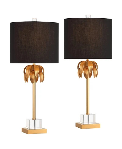 Vienna Full Spectrum Monaco 27 1/2"H Crystal Brass Table Lamp Set of 2
