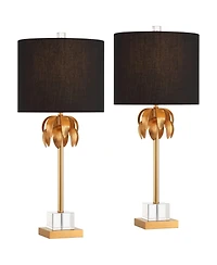 Vienna Full Spectrum Monaco 27 1/2"H Crystal Brass Table Lamp Set of 2