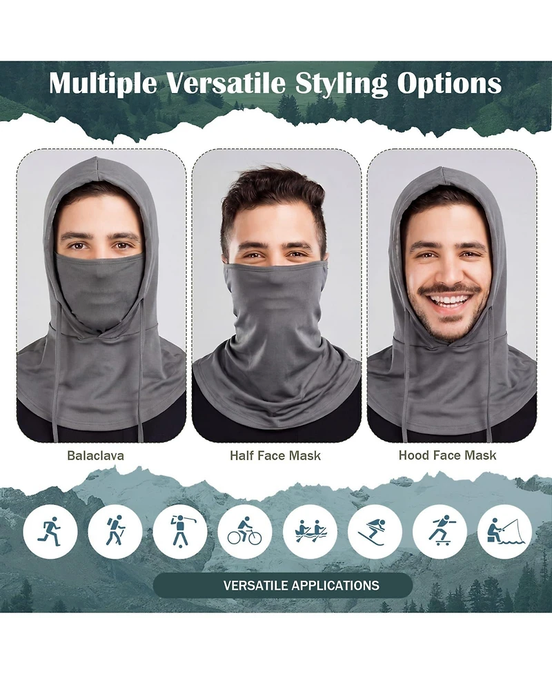 Piscifun 8 Pack Summer Balaclava Face Mask Uv Protection Breathable Full Head Cover Outdoor