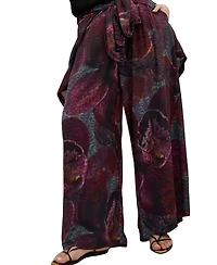 City Chic Plus Piper Orchid Print Wide Leg Pant
