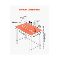 Slickblue Clear Acrylic Office Desk with Monitor Shelf, 2-Tier Study Computer Table for Bedroom