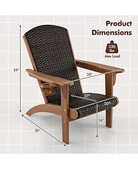 Gouun Wicker Adirondack Chair for Patio and Garden