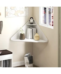 Gouun Floating Corner Desk, Wall-Mounted, Triangular