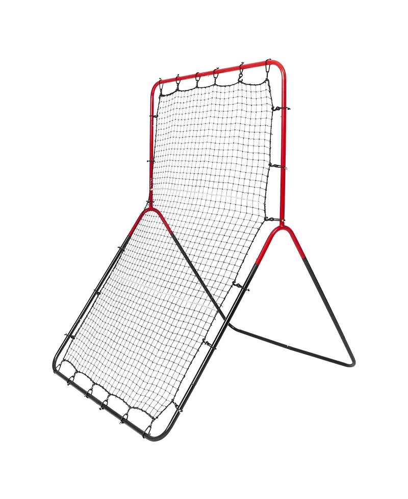 Hongge 3-Way Baseball and Softball Pitchback Rebounder Net 3 x 4.5 ft for Fielding and Throwing Practice