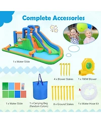 Hongge Inflatable Water Slide Bounce House with Splash Pool and 780W Blower Ages 3-12