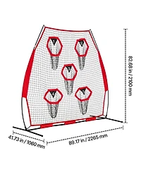 Hongge 7 x 7 ft Quarterback Throwing Practice Net Featuring 5 Target Pockets and Reinforced Base for Passing Drills