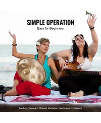 Hongge 22 inches Steel Handpan Drum with 10 Notes in D Minor Tuning