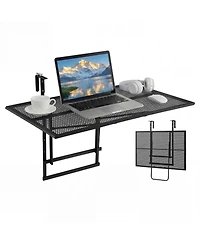 Gouun Folding Balcony Bar Table with 5-Position Adjustable Height