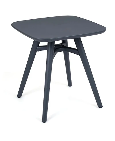 Gouun 28 in Square All-Weather Plastic Patio Dining Table for 4