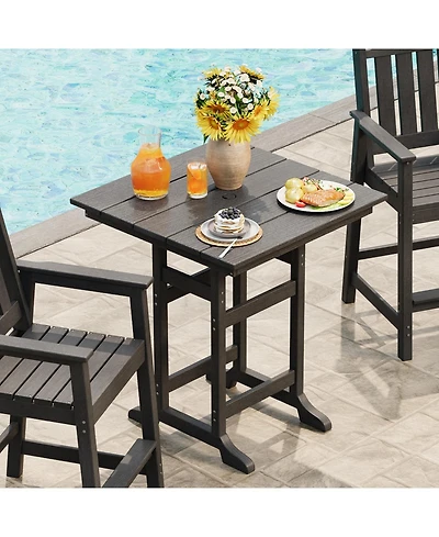 homfan 31.5" Square Hdpe Bar Table – 39.6" Tall Weatherproof Pub Table with 300 lb Capacity and Umbrella Hole
