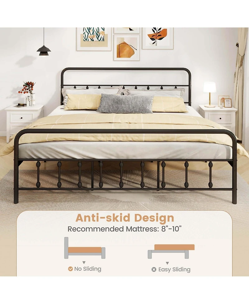Costway Bed Frame with Headboard Under Bed Storage No Box Spring