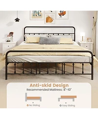 Costway Bed Frame with Headboard Under Bed Storage No Box Spring