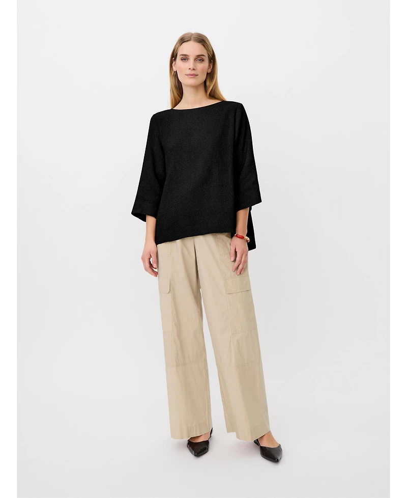 Masai Copenhagen Women's Dovinia 3/4 Sleeve Round Neck Blouse