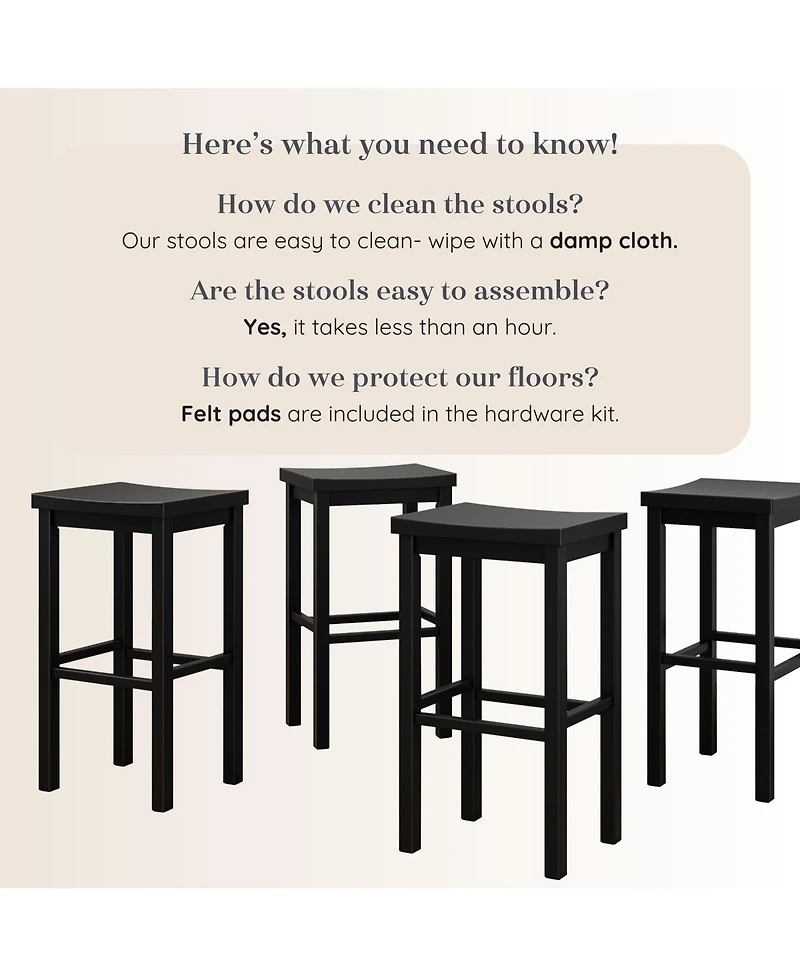 Grain & Grove 4 pack 30 Inch Height Bar Stool