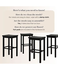 Grain & Grove 4 pack 30 Inch Height Bar Stool