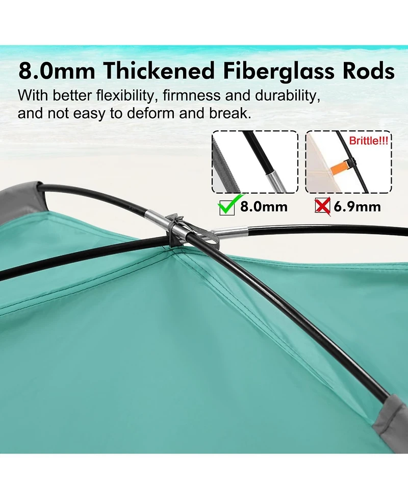 Aofar Beach Tent Sun Shade Shelter Extendable Floor Mesh Windows