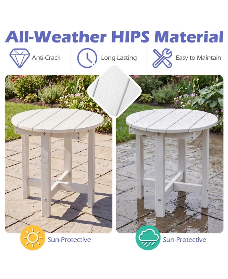 Sugift Hips Adirondack Side Table with Weather-Resistant Waterproof Top