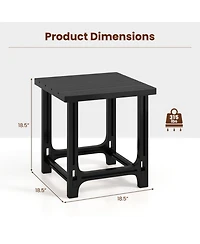 Sugift 18 in Outdoor Adirondack Side Table with Slatted Surface Hdpe