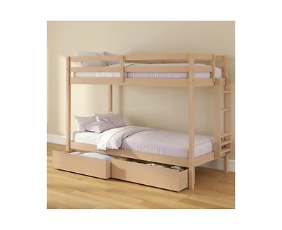 Grain & Grove Bear Furniture Plywood Twin/Twin With Underbed Storage Drawers