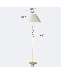 Brightech Squiggle Led Floor Lamp Table Lamp Bundle, Set of 2