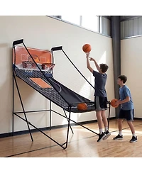 Sugift Foldable Kids Basketball Arcade Game Hoop Machine with 8 Playing Modes for 1-4 Players