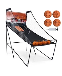 Sugift Foldable Kids Basketball Arcade Game Hoop Machine with 8 Playing Modes for 1-4 Players