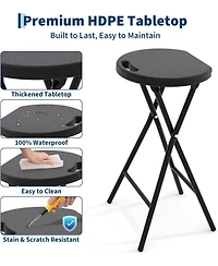 homfan -Pack 28" Tall Folding Stool with Handle, Safety Lock