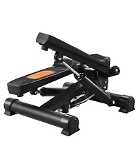 Hongge Hydraulic Mini Twist Stepper with Resistance Bands and Lcd Monitor 330 lbs Capacity for Home Cardio