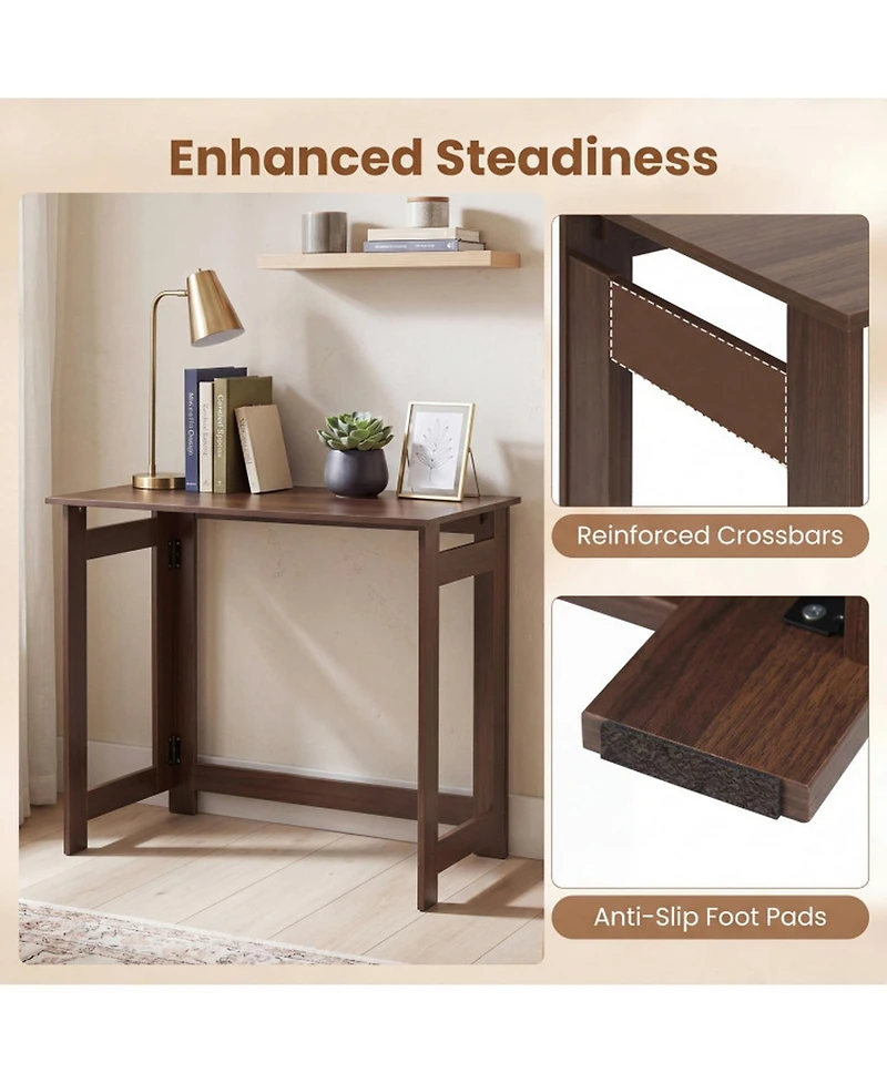 Sugift Folding Console Table with Foldable Legs