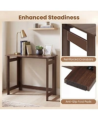 Sugift Folding Console Table with Foldable Legs