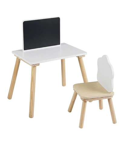 Sugift Kids Weaning Table and Chair Set with Chalkboard