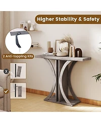 Sugift 39.5 in Rectangular Console Table with Geometric C-Shaped Frame for Entryway
