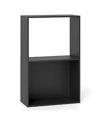 Sugift 3-Tier Freestanding Bookshelf with Open Storage Compartment and Display Shelf