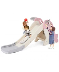 Sugift 4-in-1 Foldable Whale Design Slide Playset, 160 lbs Capacity, Ages 3+