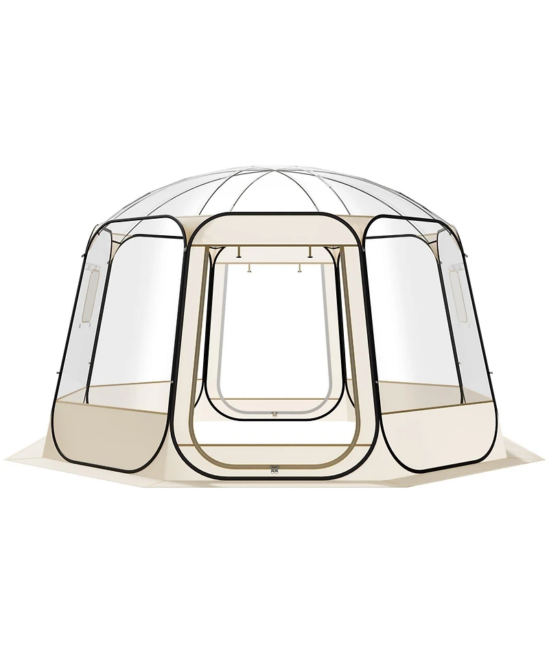 Hongge Pop Up Clear Bubble Dome Tent 12 x 11.1 ft Waterproof Uv-Resistant Shelter for 10 to 12 People