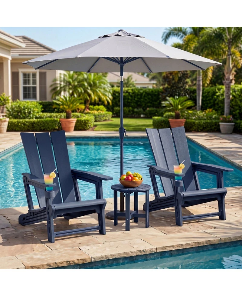 Sugift Hdpe Outdoor Adirondack Chairs with Cup Holder